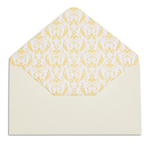 Vintage Letter Writing Kit with 60 Sheets of Gold Border Paper and 30 Envelopes for Letters, Valentine's (7.25 x 10 In)