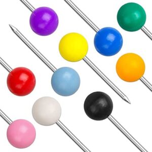 Yalis Push Pins 600-count Map Tacks Marking Pins 1/8-Inch Plastic Beads Head, 10 Assorted Colors