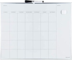 u brands magnetic monthly calendar dry erase board, 16 x 20 inches, silver aluminum frame, magnet and marker included (361u00-01),silver frame