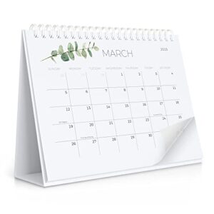 aesthetic small desk calendar 2023 with stickers – runs from october 2022 until june 2024 – beautiful greenery 6″ x 8″ flip desktop calendar for easy and effective organizing