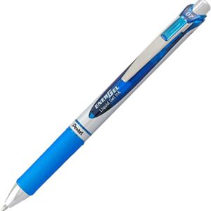 Pentel EnerGel Liquid Gel Ink Pens 0.7 mm - Pack of 5 Blue Deluxe RTX Energel Pens with 3 Refills