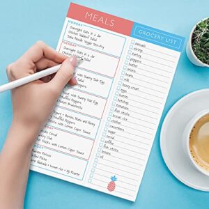 Sweetzer & Orange Meal Planner Magnetic Pad | 7x10 inch Notepad for Organized Weekly & Daily Planning | Tear-Off Grocery List Checklist for Convenient Shopping | Notepads for Refrigerator Door