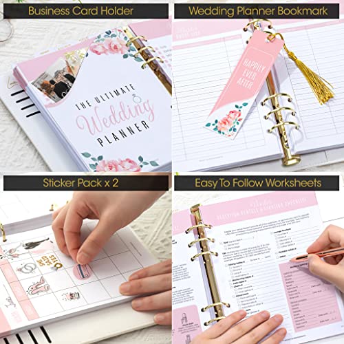 DELUXY The Ultimate Wedding Planner Book & Organizer For The Bride - Engagement Gifts, Wedding Gifts Binder Agenda, Knot Bridal Wedding Planning Book & Organizer Notebook With Checklists