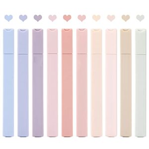 labuk 10pcs pastel highlighters aesthetic cute highlighter soft chisel tip marker pen with mild assorted colors, no bleed dry fast easy to hold for journal bible planner notes school office supplies