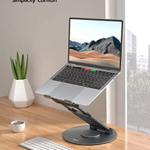 Nulaxy Telescopic 360 Rotating Laptop Stand for Desk Adjustable Height Swivel Pull Out Design Ergonomic Laptop Riser Fits All MacBook, Laptops - LS18