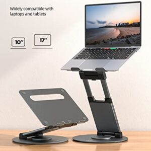 Nulaxy Telescopic 360 Rotating Laptop Stand for Desk Adjustable Height Swivel Pull Out Design Ergonomic Laptop Riser Fits All MacBook, Laptops - LS18