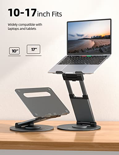 Nulaxy Telescopic 360 Rotating Laptop Stand for Desk Adjustable Height Swivel Pull Out Design Ergonomic Laptop Riser Fits All MacBook, Laptops - LS18