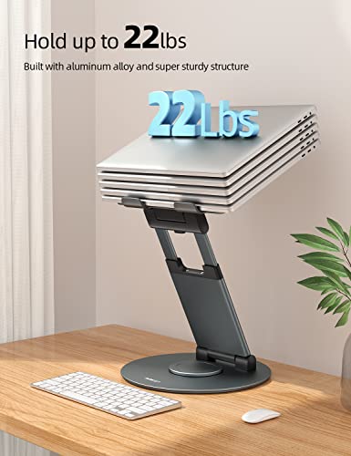 Nulaxy Telescopic 360 Rotating Laptop Stand for Desk Adjustable Height Swivel Pull Out Design Ergonomic Laptop Riser Fits All MacBook, Laptops - LS18