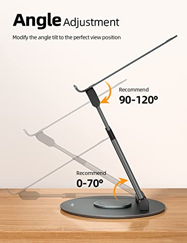 Nulaxy Telescopic 360 Rotating Laptop Stand for Desk Adjustable Height Swivel Pull Out Design Ergonomic Laptop Riser Fits All MacBook, Laptops - LS18