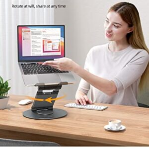 Nulaxy Telescopic 360 Rotating Laptop Stand for Desk Adjustable Height Swivel Pull Out Design Ergonomic Laptop Riser Fits All MacBook, Laptops - LS18