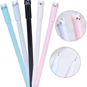 sencoo Girl Cute Pens Kawaii Pen Cute Cat Pen 0.5 mm Gel Pens Black Ball Point Pens for School Office Supplies (12 cat)