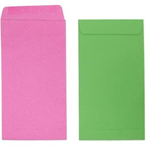 100 Pack Colorful Money Envelopes for Cash, Payroll, Money Saving, Coins, Currency, 100GSM (4 x 7 In)