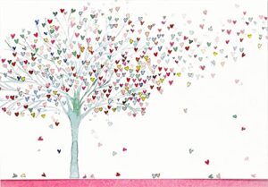 tree of hearts note cards (stationery, boxed cards)