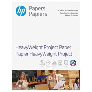 hp heavyweight project paper, matte, 8.5×11 in, 40 lb, 250 sheets, works with inkjet, pagewide, laser printers (z4r14a)