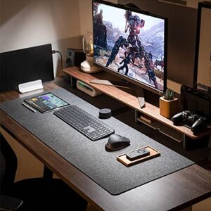 DAWNTREES Large Felt Desk Pad , 40''x16'' Full Desk Mouse Pad, Desk Pad for Keyboard ,Computer Mat for Desk ,100X40cm Felt Desk Mat for Desk Pad Protector