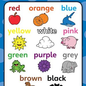 Palace Learning 4 pack - ABC Alphabet + Numbers 1-10 + Shapes + Colors Poster Set - Toddler Educational Charts (LAMINATED, 18" x 24")