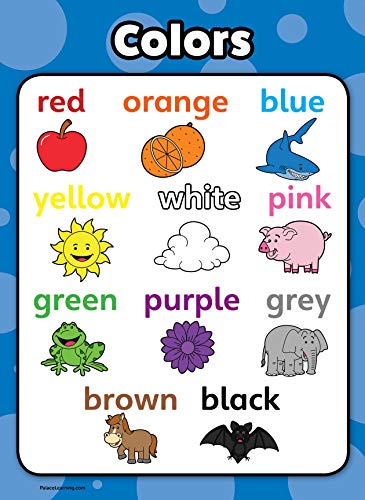 Palace Learning 4 pack - ABC Alphabet + Numbers 1-10 + Shapes + Colors Poster Set - Toddler Educational Charts (LAMINATED, 18" x 24")