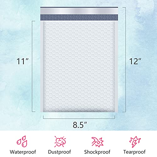 UCGOU Bubble Mailers 8.5x12 Inch White 25 Pack Poly Padded Envelopes #2 Medium Mailing Opaque Packaging Postal Self Seal Waterproof Boutique Shipping Bags for Clothes Makeup Supplies