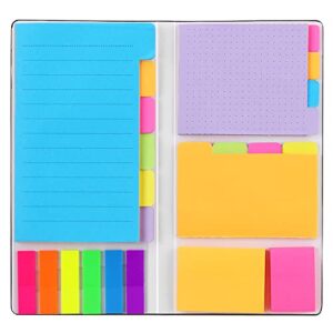 sticky notes set, hommie colored divider self-stick notes pads bundle, prioritize with color coding, 60 ruled (3.7×6), 40 dotted (3.7×3), 40 blank (3×3.7), 60 per rectangular, 25 per pet color