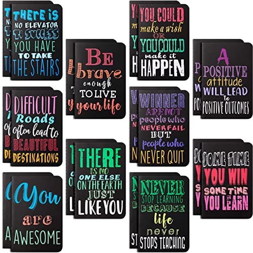 Inspirational gifts Notepads Mini Motivational Journal Notebook Bulk Small Pocket Notepads for School Office Home Travel Gift Supplies, 10 Styles(Bright Style,20 Pieces)