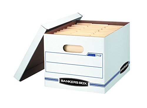 Bankers Box 0071302 STOR/File Storage Boxes, Standard Set-Up, Lift-Off Lid, Letter/Legal, Pack of 20, White