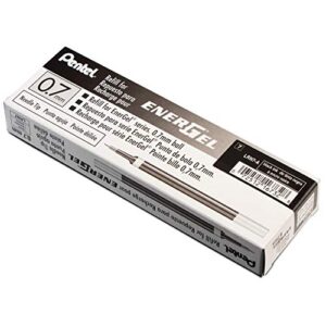 Pentel Refill Ink for EnerGel Liquid Gel Pen, (0.7mm), Needle Tip, Black Ink, Box of 12 (LRN7-A)