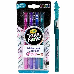 crayola iridescent gel pens, office & school supplies, 1.0mm medium pt., 4count