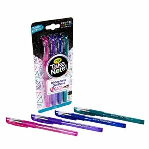 Crayola Iridescent Gel Pens, Office & School Supplies, 1.0Mm Medium Pt., 4Count