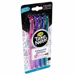 Crayola Iridescent Gel Pens, Office & School Supplies, 1.0Mm Medium Pt., 4Count