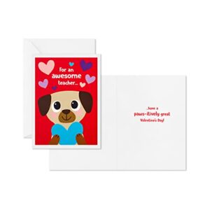 Hallmark Valentines Day Cards for Kids and Pop Up Mailbox for Classroom Exchange, Cats and Dogs (1 Box, 32 Valentine Cards, 1 Teacher Card)