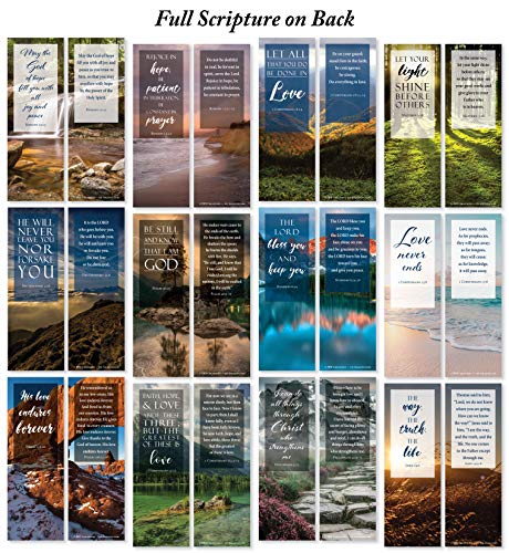 Bible Verse Bookmarks with Full Scripture - Pack of 48