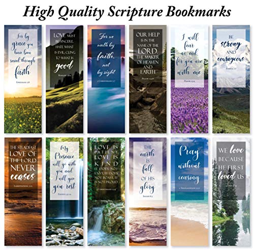 Bible Verse Bookmarks with Full Scripture - Pack of 48