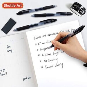 Shuttle Art Black Gel Pens, 48 Pack(20 Gel Pens with 28 Refills) Retractable Medium Point Rollerball Gel Ink Pens Smooth Writing with Comfortable Grip for Office School Home Work