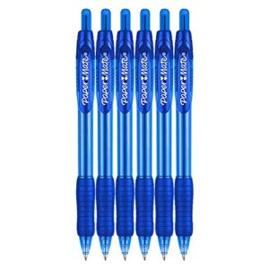 paper mate profile retractable ballpoint pens 1.4mm bold point 6-count blue for school colleges journaling and office supplies