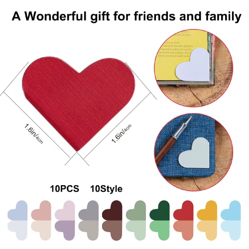 10 Pack Heart Cute Magnetic Bookmarks Bulk for Books, Assorted Magnetic Page Corner Bookmarks for Book Lovers,Kids,Women,Men,Teachers,Students,Birthday Christmas Graduation Gift (2-Side Printed)