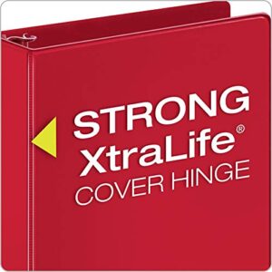 Cardinal 3 Ring Binders, 2 Inch Binder with Round Rings, Holds 475-Sheets, ClearVue Covers, Non-Stick, PVC-Free, Assorted Colors, 4 Pack (29311)