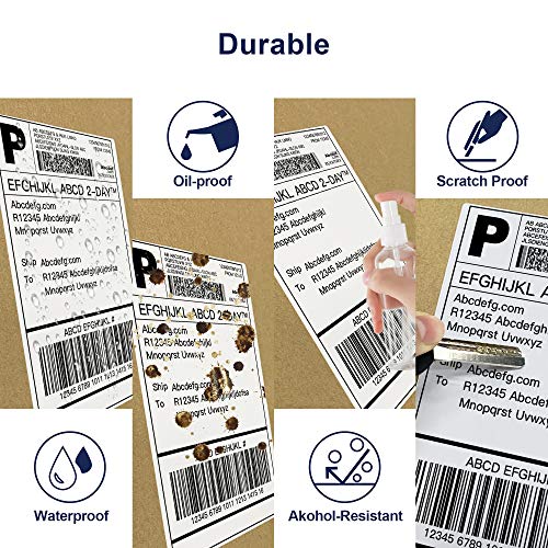 Thermal Labels, POLONO 4" x 6" Direct Thermal Shipping Labels (Pack of 500), Perforated Fanfold Labels Compatible with Label Printer, MUNBYN, Rollo, IDPRT SP420, SP410, POLONO PL60, Commercial Grade