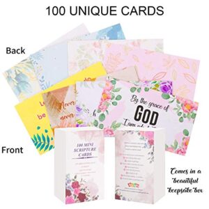 100 Prayer Cards for Women with Assorted Bible Verses, Mini Scripture Cards for Women’s Bible Studies, Inspirational Religious Christian Gifts for Women