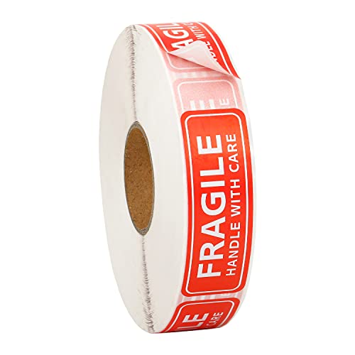 Batrical Fragile Stickers for Shipping and Moving 1 Rolls 1"x3" 1000/Roll