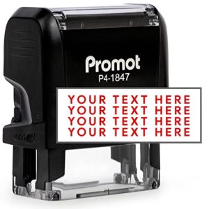 promot self inking personalized stamp – up to 4 lines of personalized text, custom address stamp, office stamps, customized stamp, custom stamps self inking with easy to change ink cartridge (small)