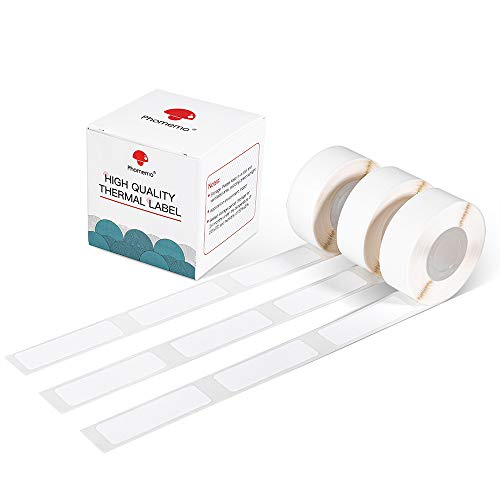 Phomemo D30 Thermal self-Adhesive Label, 3/8" X 1 1/2" (12mm X 40mm) 160 Labels/Roll, Compatible with Phomemo D30 Label Printer, Suitable for Home, Office, School, Black on White, 3 Roll