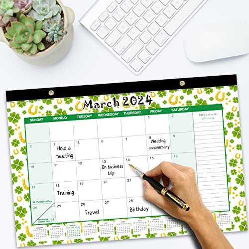 Desk Calendar 2023: Monthly Pages 17 x 11-1/2 Inches Runs from January 2023 to June 2024 - 18 Monthly Calendar with Corner Protectors for School, Home and Office