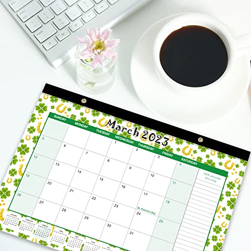 Desk Calendar 2023: Monthly Pages 17 x 11-1/2 Inches Runs from January 2023 to June 2024 - 18 Monthly Calendar with Corner Protectors for School, Home and Office