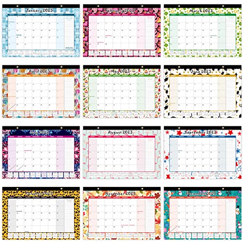 Desk Calendar 2023: Monthly Pages 17 x 11-1/2 Inches Runs from January 2023 to June 2024 - 18 Monthly Calendar with Corner Protectors for School, Home and Office