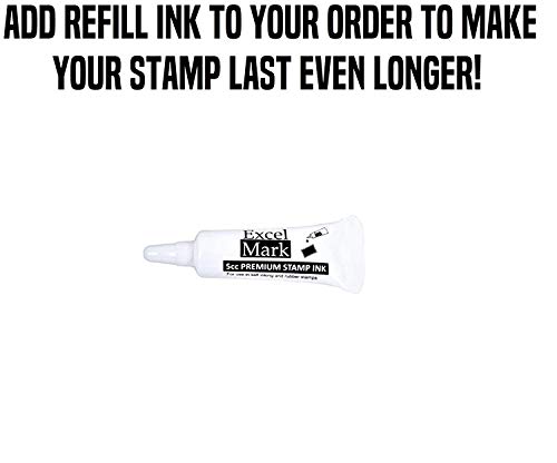 Custom Signature Stamp - Self Inking - Black Ink - Small