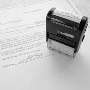 Custom Signature Stamp - Self Inking - Black Ink - Small