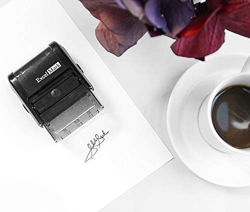 Custom Signature Stamp - Self Inking - Black Ink - Small