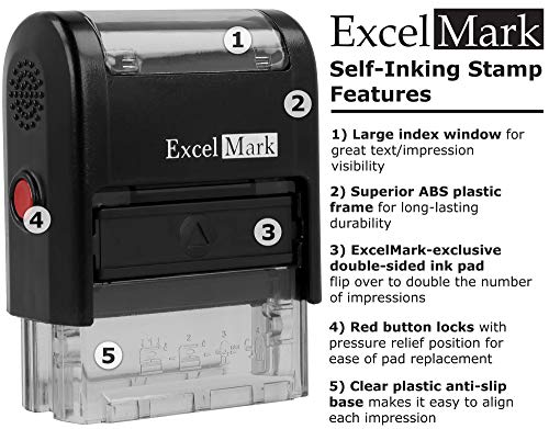 Custom Signature Stamp - Self Inking - Black Ink - Small