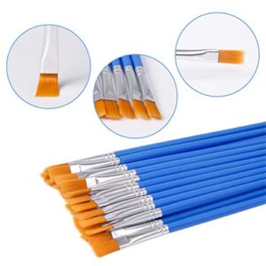 UPINS 30 Pcs Flat Paint Brushes,Small Brush Bulk for Detail Painting