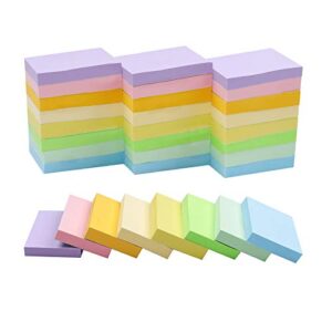 sticky notes 1.5×2 inches, light colors self-stick pads, 24 pack, 75 sheets/pad